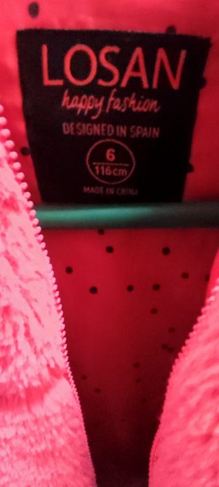 Chaqueta niña peluche rosa