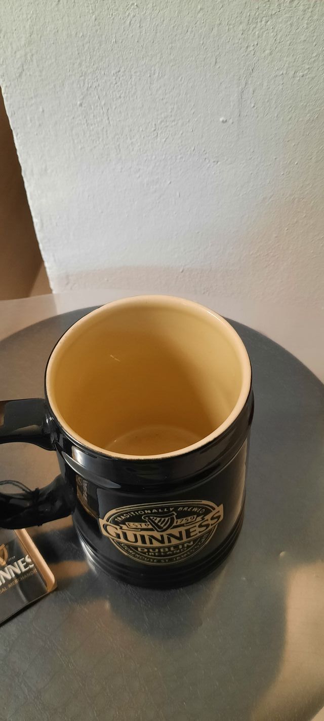 Boccale birra Guinnes ceramic tankard nero