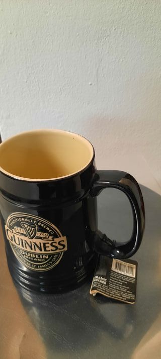 Boccale birra Guinnes ceramic tankard nero