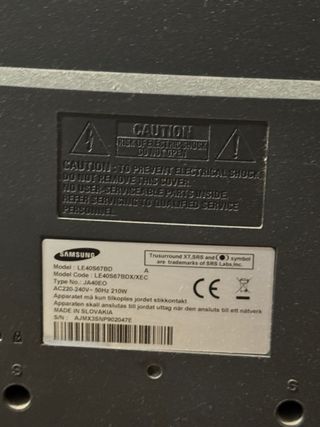 Televisor Samsung 40” HD Ready – Modelo LE40S67BD