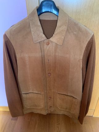 Chaqueta de ante y punto
