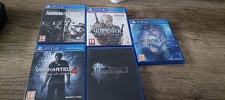 Pack Juegos PS4: Uncharted 4, Witcher 3, R6 Siege