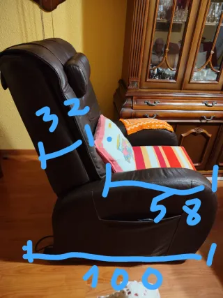 Sillón masaje extensible piel impecable