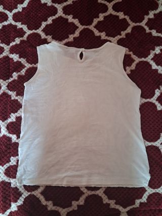 Camiseta Zara flores blanca