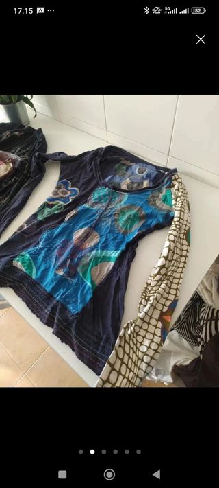Camiseta manga larga desigual m