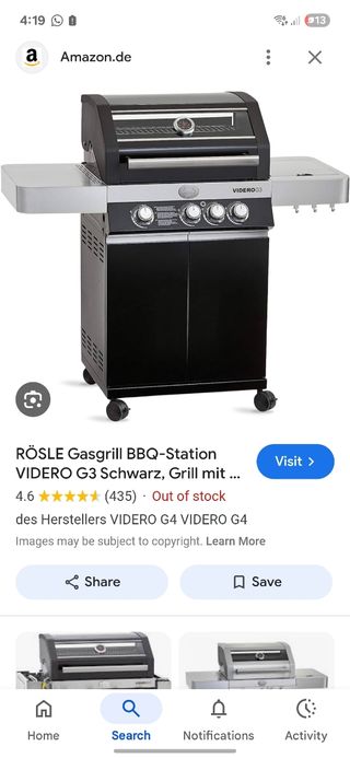 Barbacoa gas Rösle Videro G3 (mod 2021) con funda