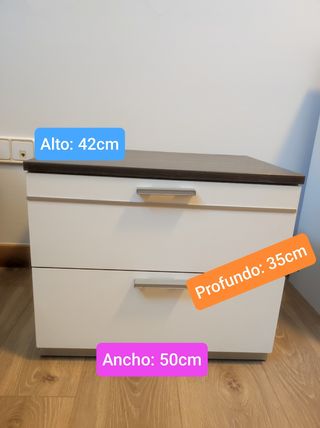 2 mesitas de noche blancas