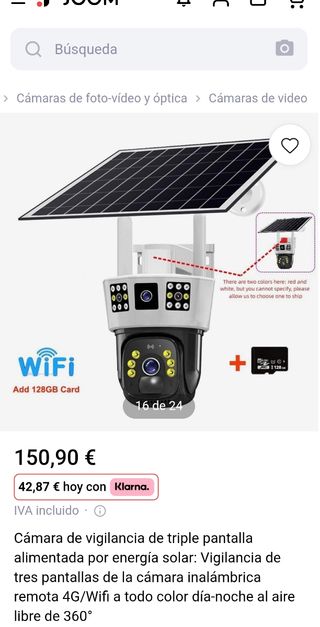 Cámara Vigilancia Solar 4G/Wifi Triple Pantalla