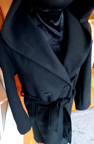 Abrigo capucha Zara Mujer Negro Talla S/M