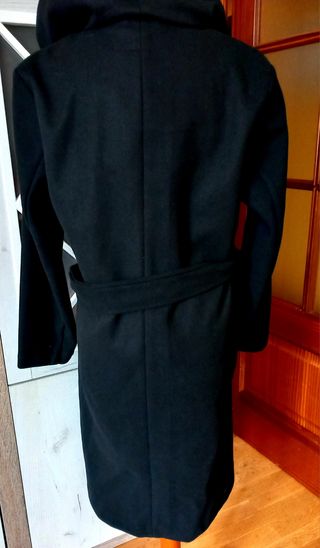 Abrigo capucha Zara Mujer Negro Talla S/M