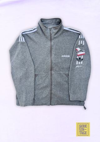 Chaqueta Adidas Fleece Gris Talla XL 90s