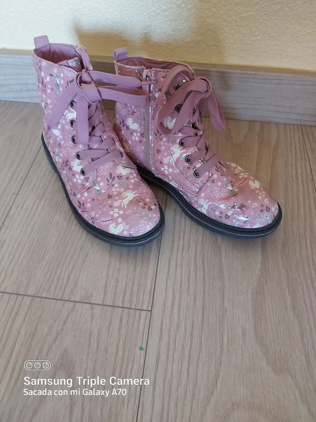 Botas niña unicornios rosa talla 34
