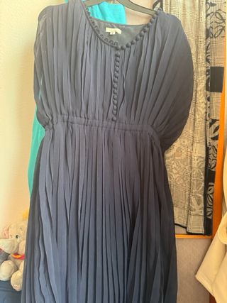 Vestido Kling azul marino gasa talla S