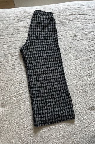 Pantalón cuadros con goma gris/negro