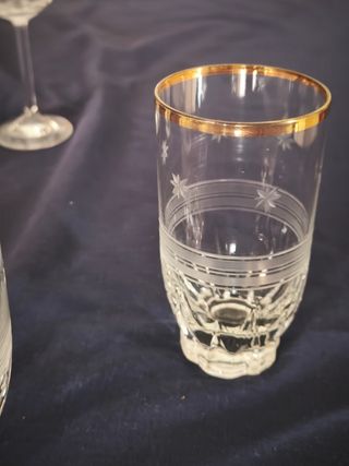 Navidad! Juego de vasos y copas de cristal tallado