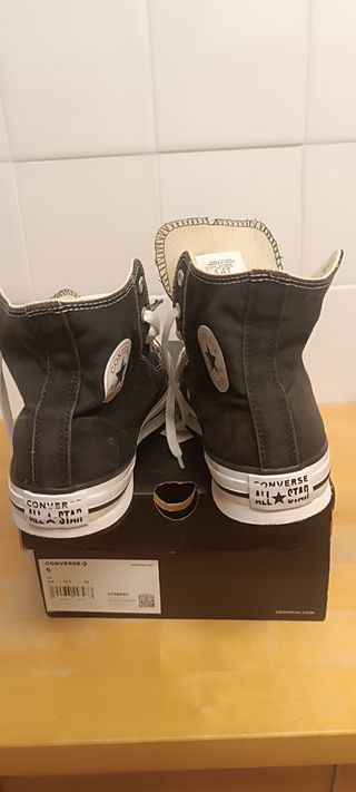Converse plataforma media negras talla 37.5