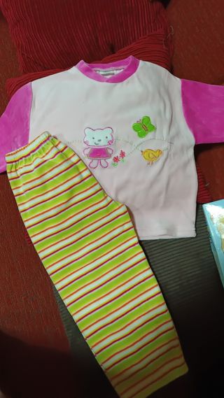 Pijamas niñas gatito y pájaro talla 3 tengo dos ig