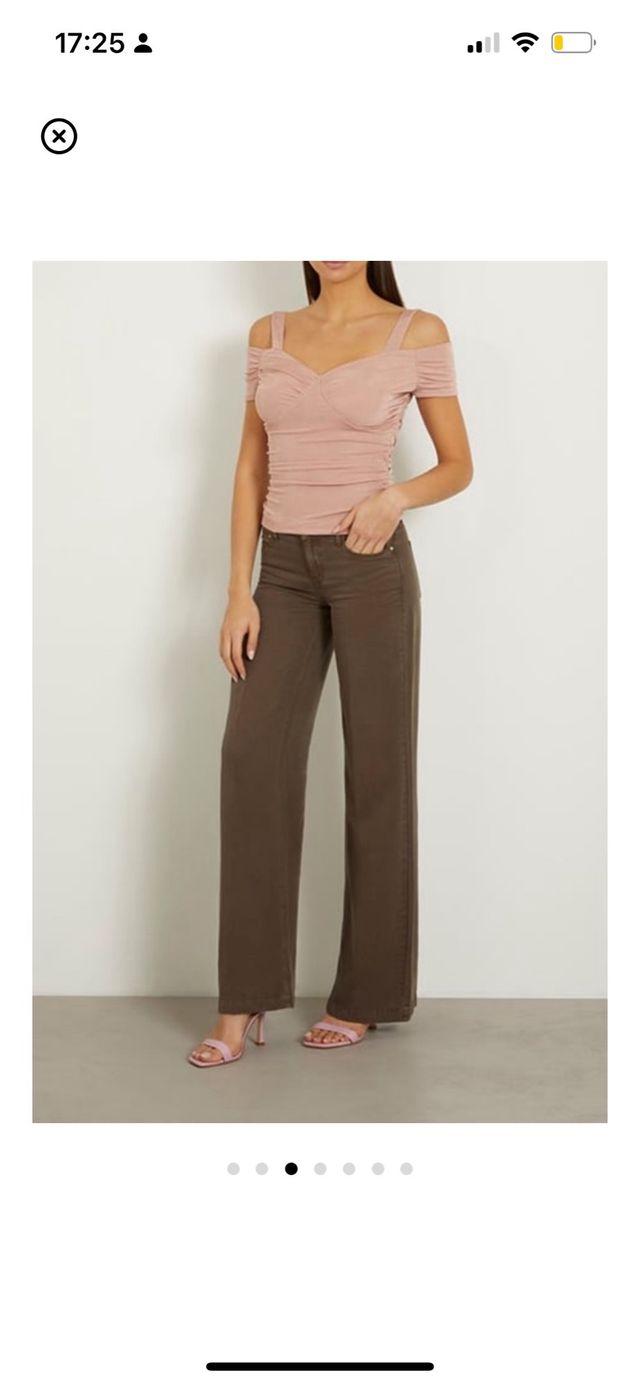 Jeans Palazzo Marrones Guess Mujer Talla 26