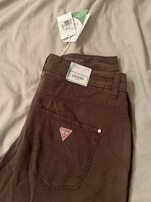 Jeans Palazzo Marrones Guess Mujer Talla 26