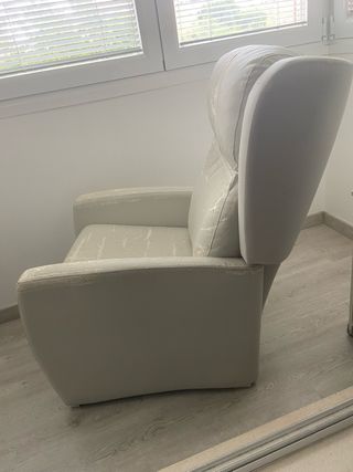 SILLON RECLINABLE POLIPIEL BLANCO