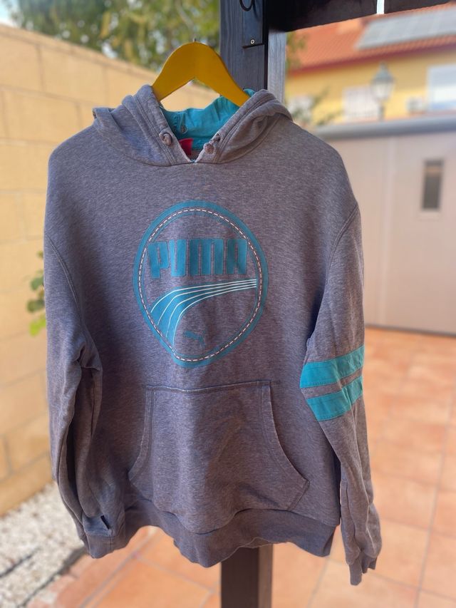 Sudadera Puma Gris y Turquesa