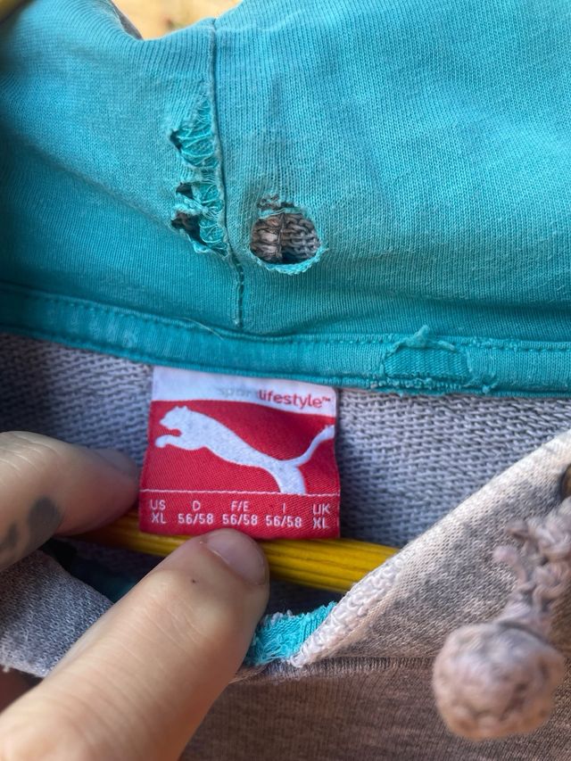 Sudadera Puma Gris y Turquesa