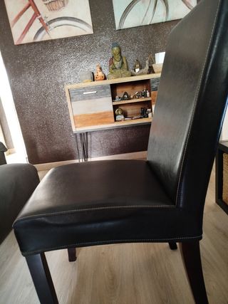 Juego de 2 sillas de comedor de piel