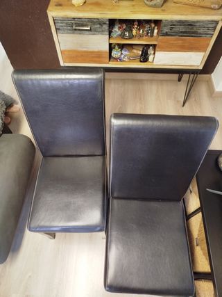 Juego de 2 sillas de comedor de piel