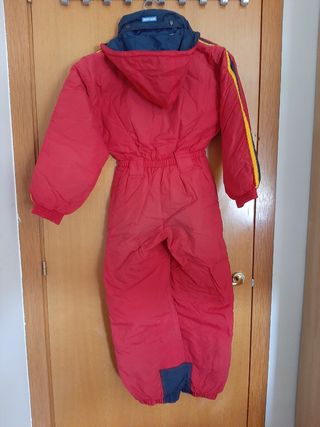 Mono d' esquí Vermell + detalls groc-blau. T.10any