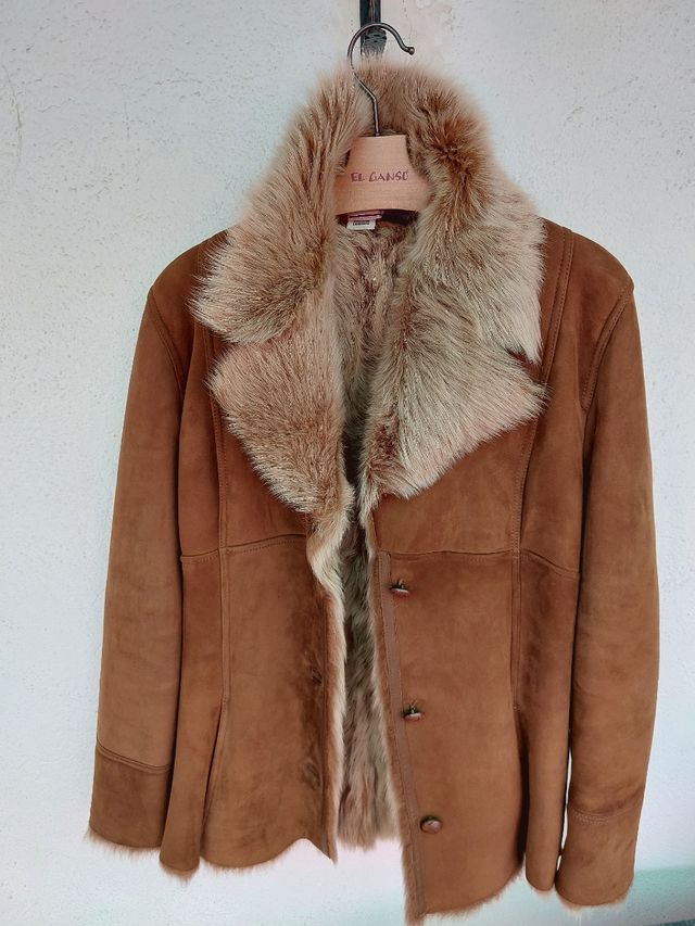 Chaqueta Mango Piel Marrón