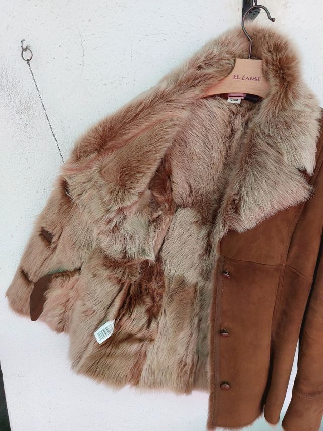 Chaqueta Mango Piel Marrón