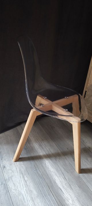 Sillas Transparentes _ Diseño Eames Madera