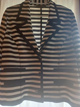 Chaqueta Cortefiel Rayas Azul/Blanca