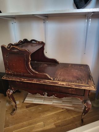 Mesa auxiliar caoba para restaurar