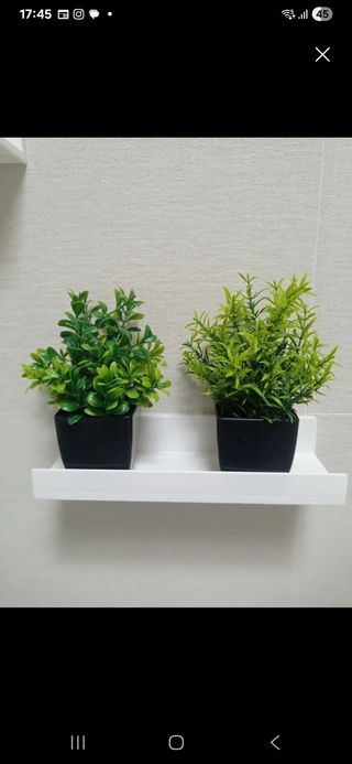 2 mini plantas artificiales en maceta