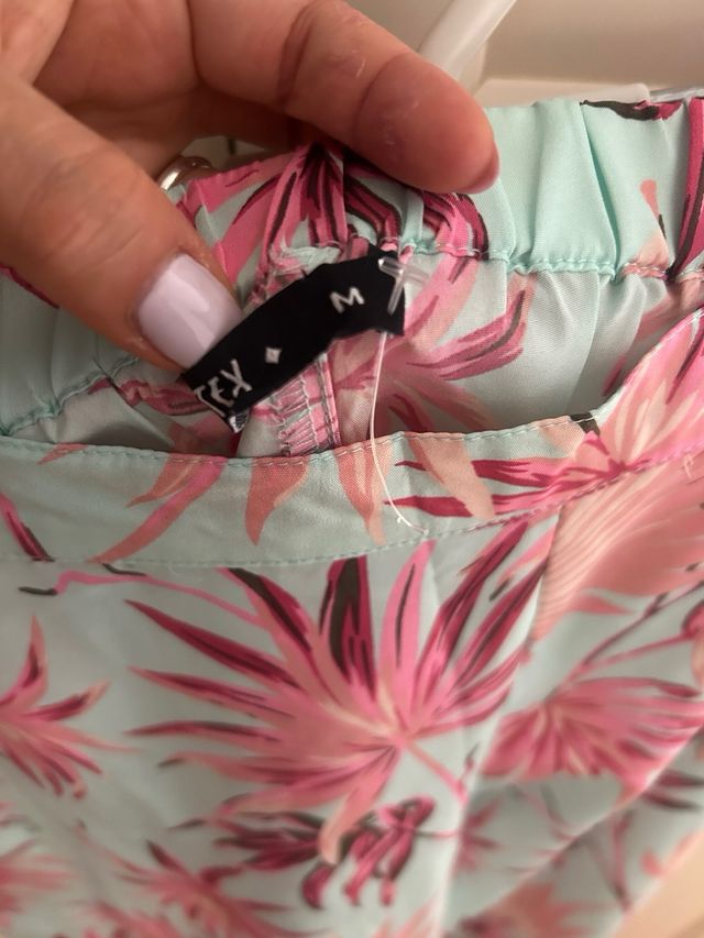 Pantalón Raso Estampado Tropical