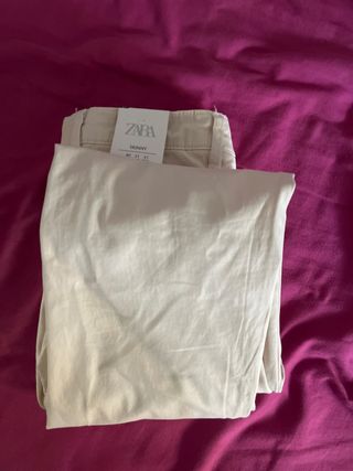 Pantalón Zara Hombre Beige Skinny Talla M