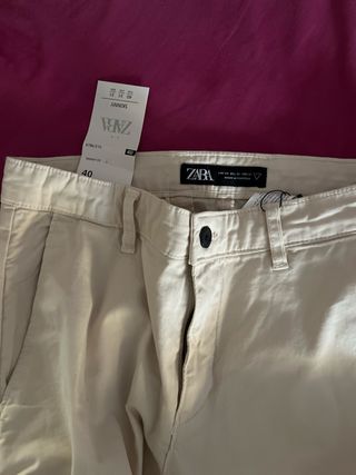Pantalón Zara Hombre Beige Skinny Talla M