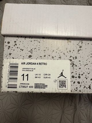 Air Jordan Retro 4 University Blue 2021 Primera ed