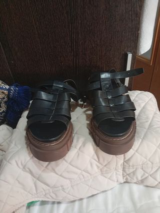 Sandalias Stradivarius Negras Talla 37