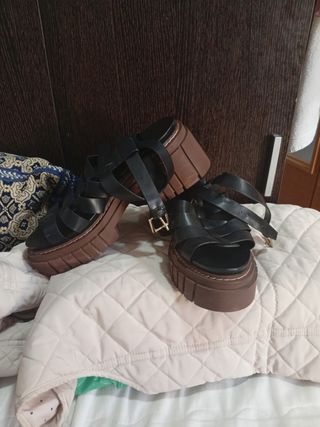 Sandalias Stradivarius Negras Talla 37