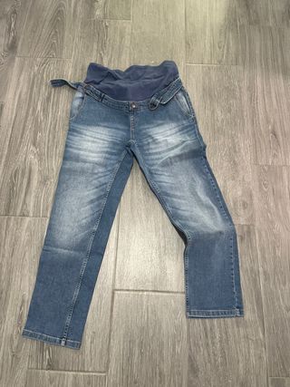 Pantalón vaquero premamá azul