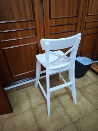Silla alta Ingolf Ikea madera blanca