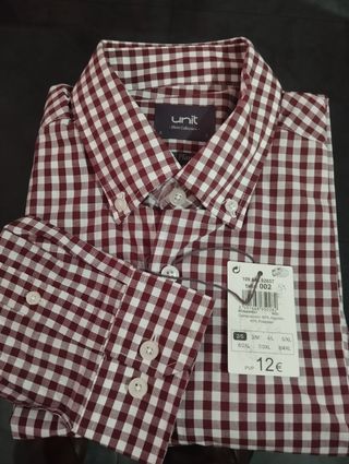 Camisa de cuadros roja Unit Talla S