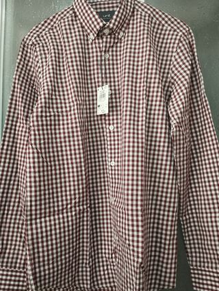 Camisa de cuadros roja Unit Talla S