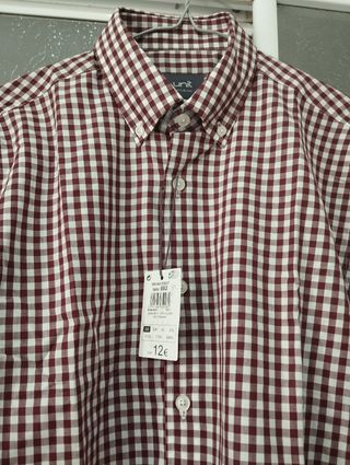 Camisa de cuadros roja Unit Talla S