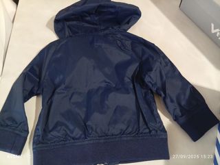 Giubbotto Prenatal blu con cappuccio