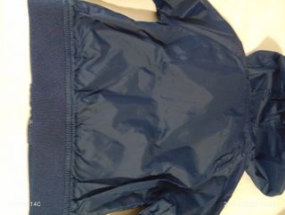 Giubbotto Prenatal blu con cappuccio