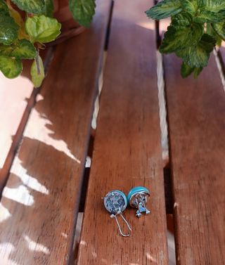 Pendientes perla turquesa 