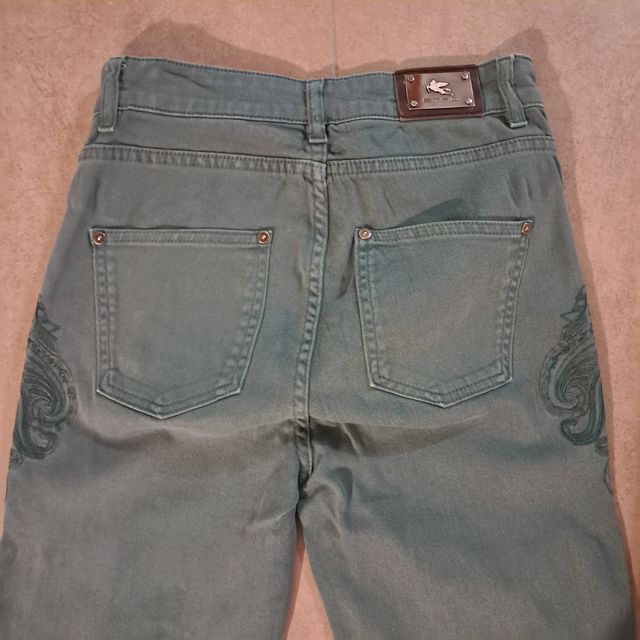 Jeans Etro Verdi Ricamati